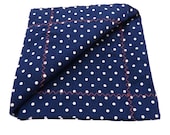 Half Off Sale Pocket Square Handkerchief Navy Blue Polka Dot