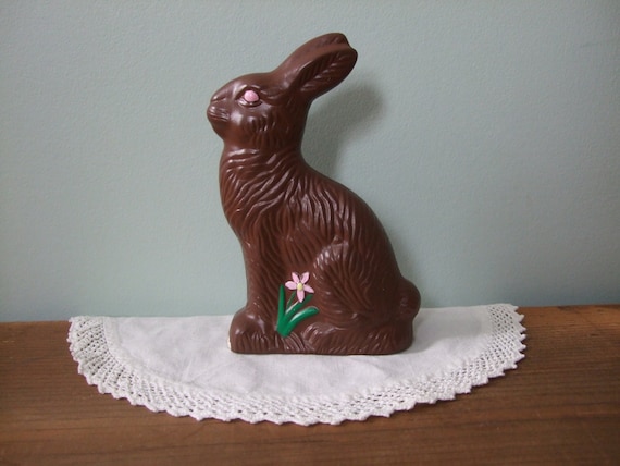 Vintage Chocolate Rabbit Ceramic Figurine