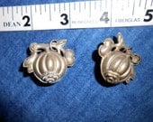 Pair of Vintage Chinese Silver Peach Drops