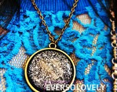 shooting stars necklace- black and silver starry night handmade sparkly metallic nickel free necklace