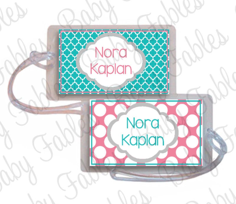 Custom Made Backpack Tag Luggage Diaper Bag Kids Baby - Nora