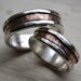rustic silver and copper wedding ring set - handmade fine silver and copper wedding bands - rustic wedding bands - his and hers customized