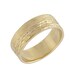 Mens Wood Grain Wide Matte Wedding Band in 14k Yellow Gold
