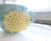 Mothers Day Yellow filigree earrings