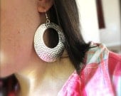 Silver hammered hoop earrings