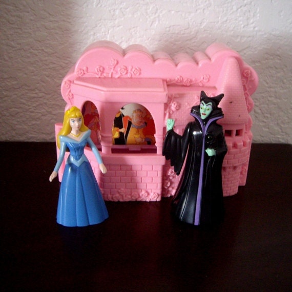 Sleeping Beauty Play Case with Aurora and Queen Maleficent, Mattel 1992