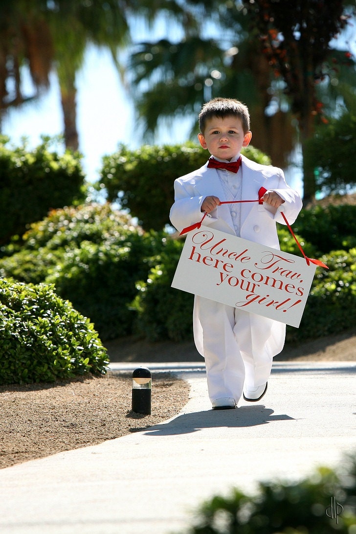 Wedding Signs, SINGLE SIDED, Uncle here comes your girl
