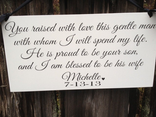 Mother of the Groom Gift, on ivory board. This is sure to bring happy tears, Wedding Sign