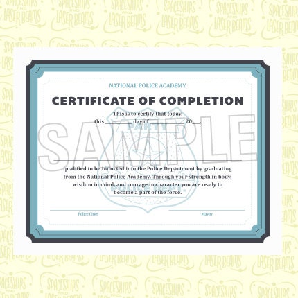 Police Birthday Certificate from the DIY Printable Police Collection by Spaceships and Laser Beams
