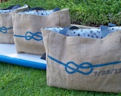 8 Eco Friendly Custom Wedding Tote Bags - Handmade from Recycled Coffee Sacks