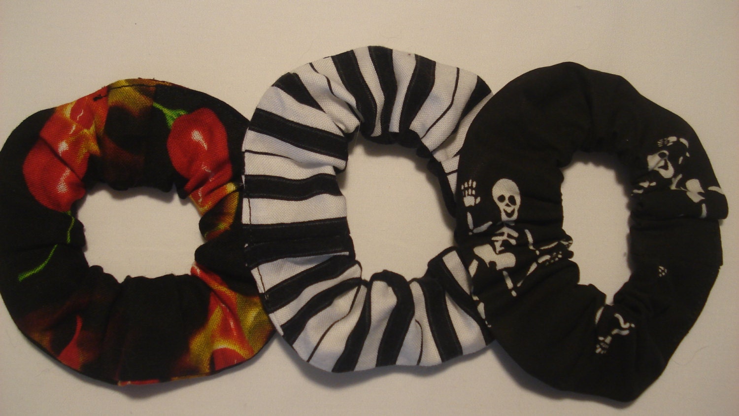 Danse Macabre Hair Scrunchies, Set of Three