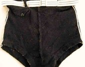 Vintage Sea Ho Mens Wool Belted Bathing Suit