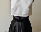 Gigi - Black circle skirt with fagotted seam