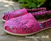 Paris Theme Custom TOMS Shoes III - ADULT - with flowers