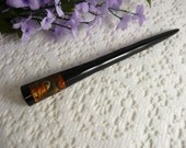 Hair Stick The Storm Nebula Sea Blue and Gold Acrylic Chunky Stick