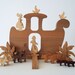 Wooden Toy Noah's Ark Waldorf Miniature with Three Pairs of Animals
