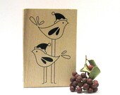 Christmas Twitter Bird Stamp - Large Background Stamp