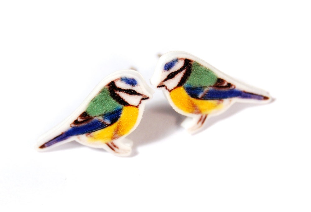 Blue Tit Earrings