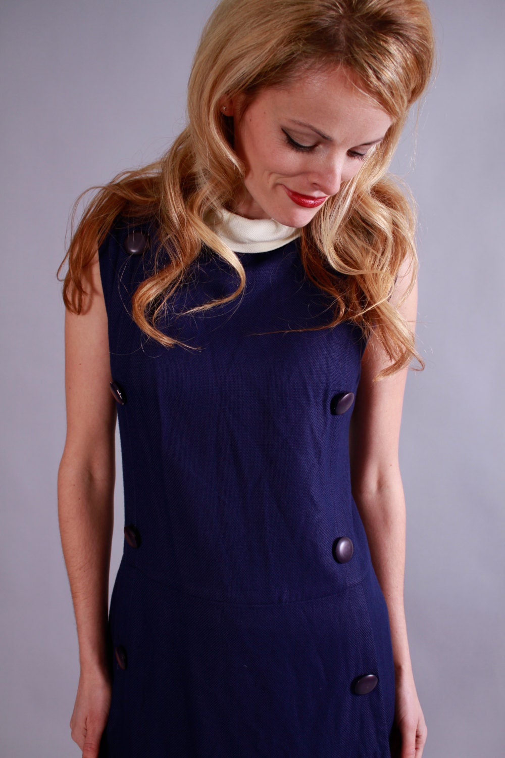 1960s mini dress / 60s polly peck mod linen dress / mid century trimminghams burmuda resort wear
