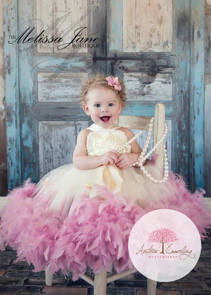 The Original ....... Classic Fluffy Feather Rosette Dress
