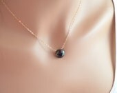 NEW Smoky Quartz Necklace, Gemstone Pendant, Simple Sterling Silver or Gold Jewelry, Chocolate Brown Coin Shape, Free Shipping
