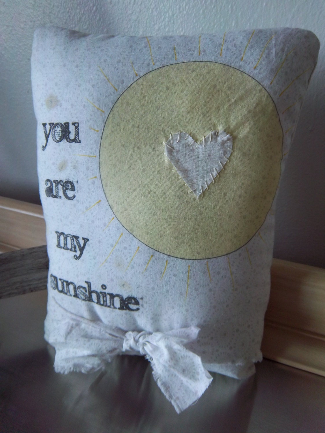 you are my sunshine pillow handmade grey yellow nursery decoration unique home decor