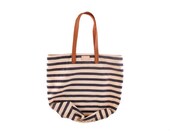 Bag O' Booty Tote/Shopper in printed fabric with leather handles