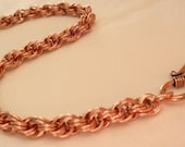 Raw Copper Chain Maille Bracelet Unisex Double Spiral
