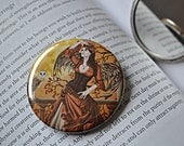 Pocket Mirror - Hunter's Moon - Midnight Masquerade Owl Fairy Angel