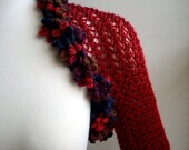 shrug scarf shawl maroon knitted hand made crocht shawl crochet shrug gift for mom girl