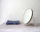 Vintage 1960s Fold-up Shaving Mirror - Industrial Decor/Gift for him