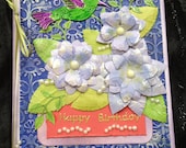 Birthday humming bird card and envelope
