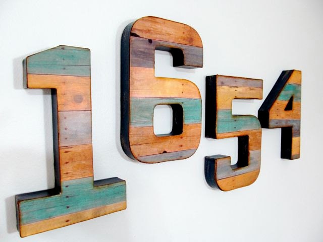 Reclaimed Wood 8" Wall Numbers - Faux - Custom