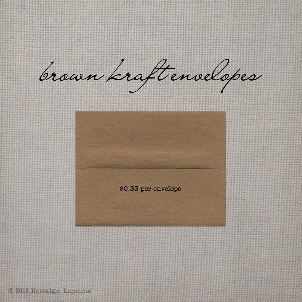25 Brown Kraft Envelopes - Order Add On