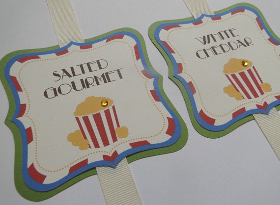 Custom Popcorn Buffet Labels for Wedding or Party - Made to Order