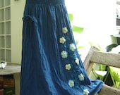 Nothing to Worry Long Skirt - Teal Blue2