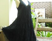 M-XL Double Layers Cotton Dress - Dark Grey
