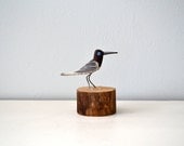 Vintage Bird Figurine, Hand Carved Wooden Seabird, Nautical, Hand Painted 1950s Wood Statue, Woodland
