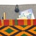 13 inch Macbook Pro case. Linen Macbook 13 sleeve with African print kente-style pocket. Custom bag, pouch and other cover orders available