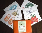 Set of 6 Postcards with Original Colorful Images