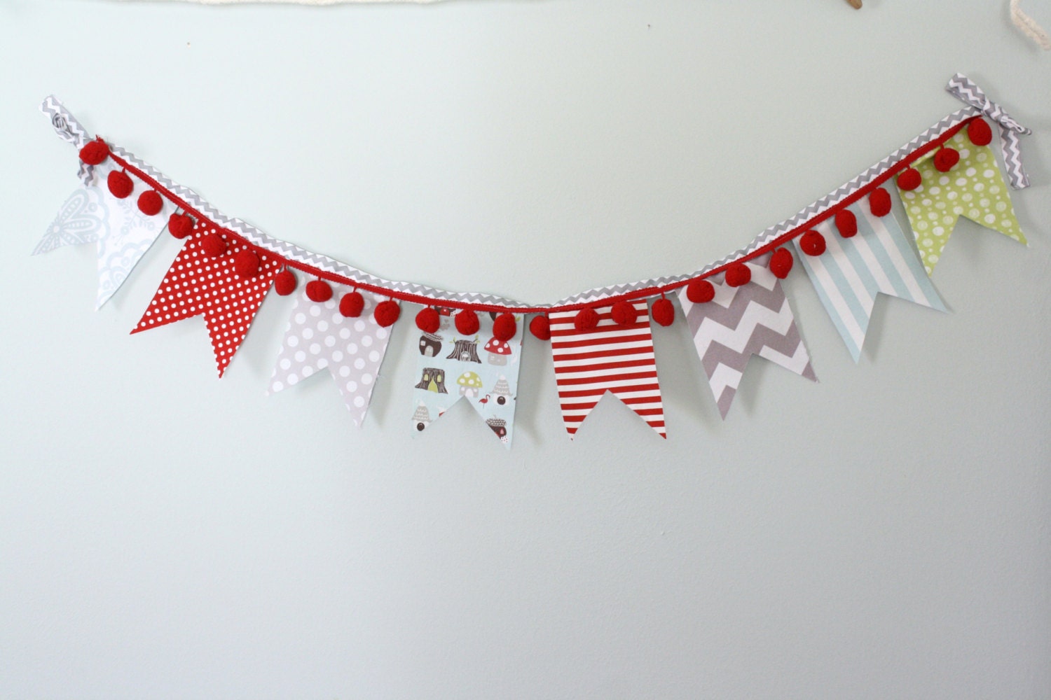 Organic Bunting Flag, Photo Prop, Celebration Flag, Boy, Birthday Party, Cake Smash, Woodland