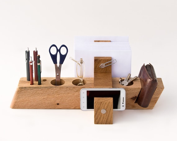 Large Desk Organizer Wood Office Organizer Desk Storage AUGUST