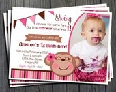 Monkey Birthday Invitation - Includes FREE Thank You Card Il_170x135