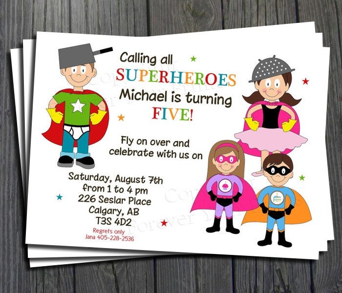 Superhero Birthday Invitation - FREE Thank You Card Included Il_570xn