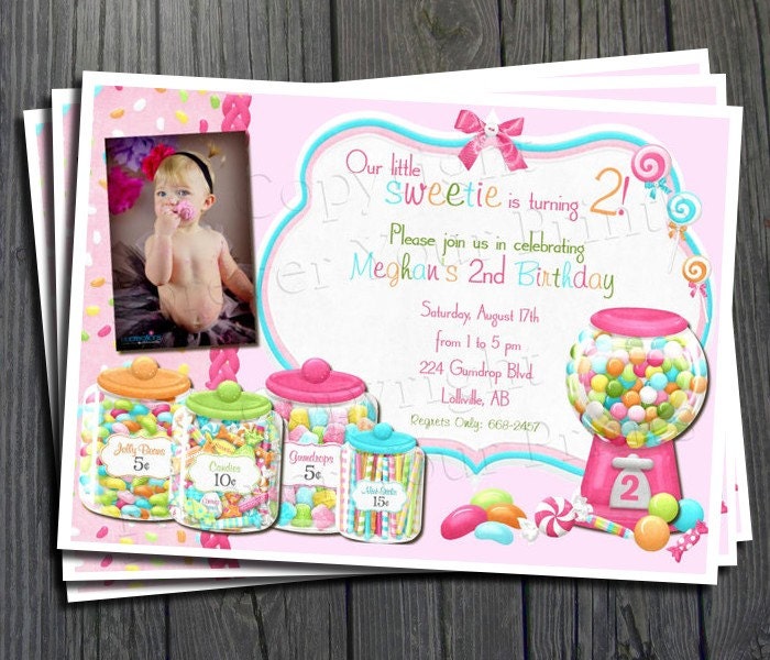 Sweet Shoppe Birthday Invitation - Includes FREE Thank You Card Il_570xn