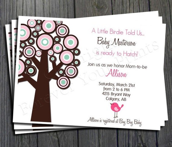 Baby Girl Shower Invitation - FREE Thank You Card included Il_570xn