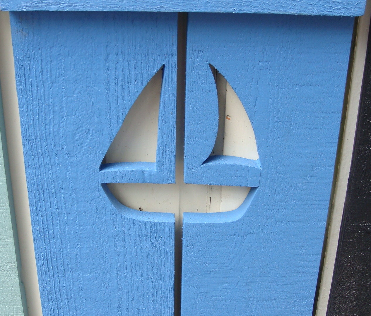 Exterior Interior Shutter One Cut Out Wood Beach House Cabin Cottage Shutter