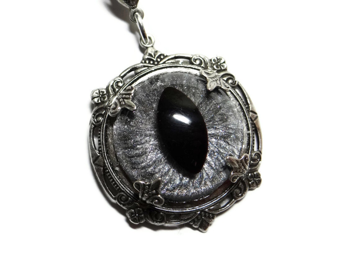 Sightmares Mini Eye in silver, black and gunmetal in silver plated brass by Dr Brassy Steampunk