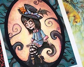 Malice in Wonderland Print - Gothic Alice Art - Fantasy Illustration