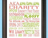 Custom Sorority / Fraternity 8x10 JPEG File Personalized Subway Art- Graduation Gift
